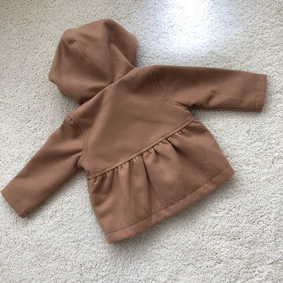 OLD NAVY Toddler girl camel hair bow ruffle pea coat - Picture 2 of 10
